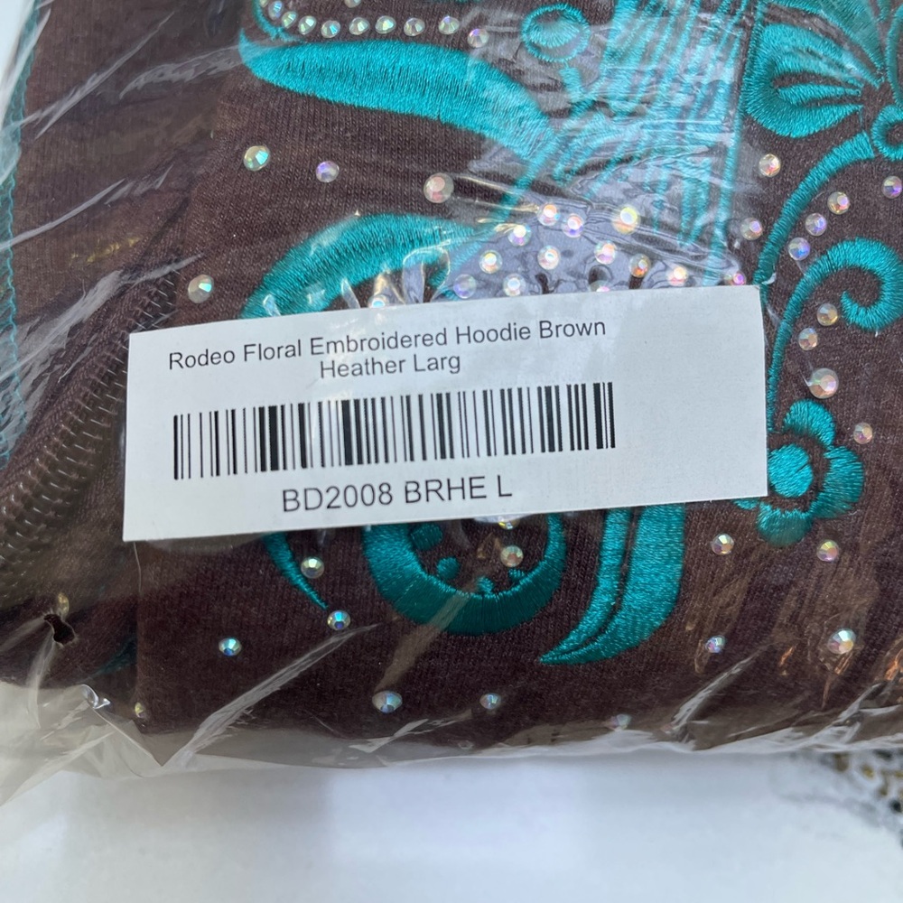 Back in the Saddle Rodeo Floral Embroidered Hoodie - NWOT - Picture 5 of 5